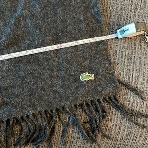 Lacoste dark gray scarf 20% cashmere
